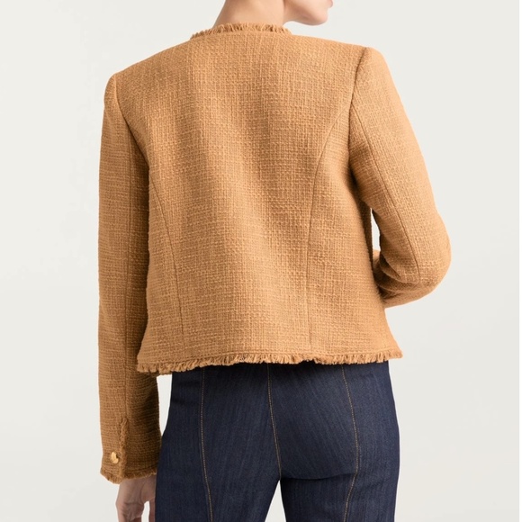 Cinq à Sept Tan Fringed Blazer - Picture 3 of 8